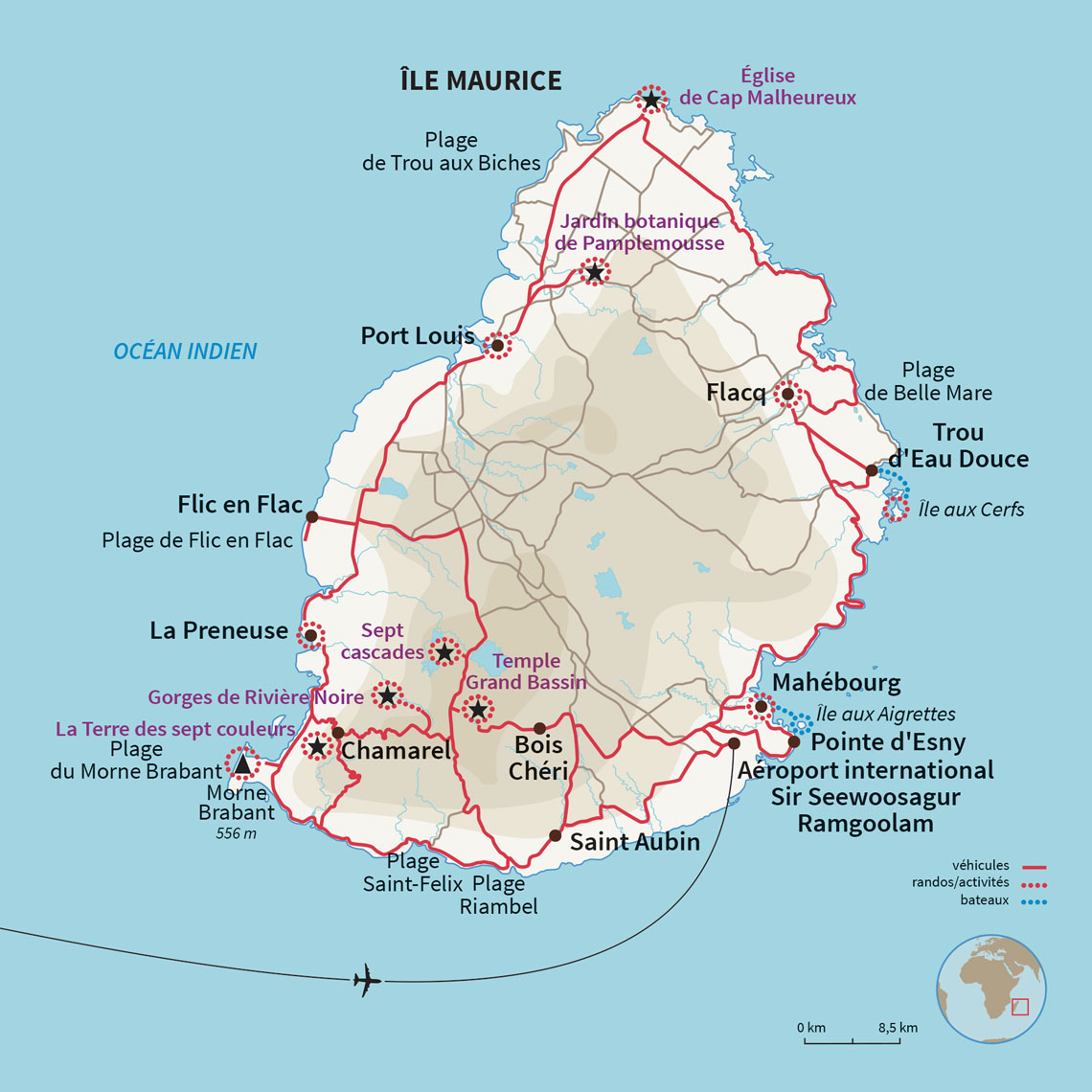 Carte Île Maurice : Rando & Dodo à l’île Maurice