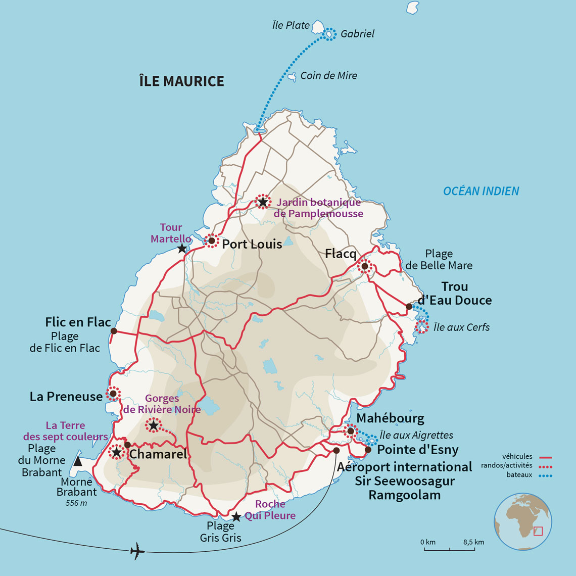 Carte Île Maurice : Villa la vie à Maurice