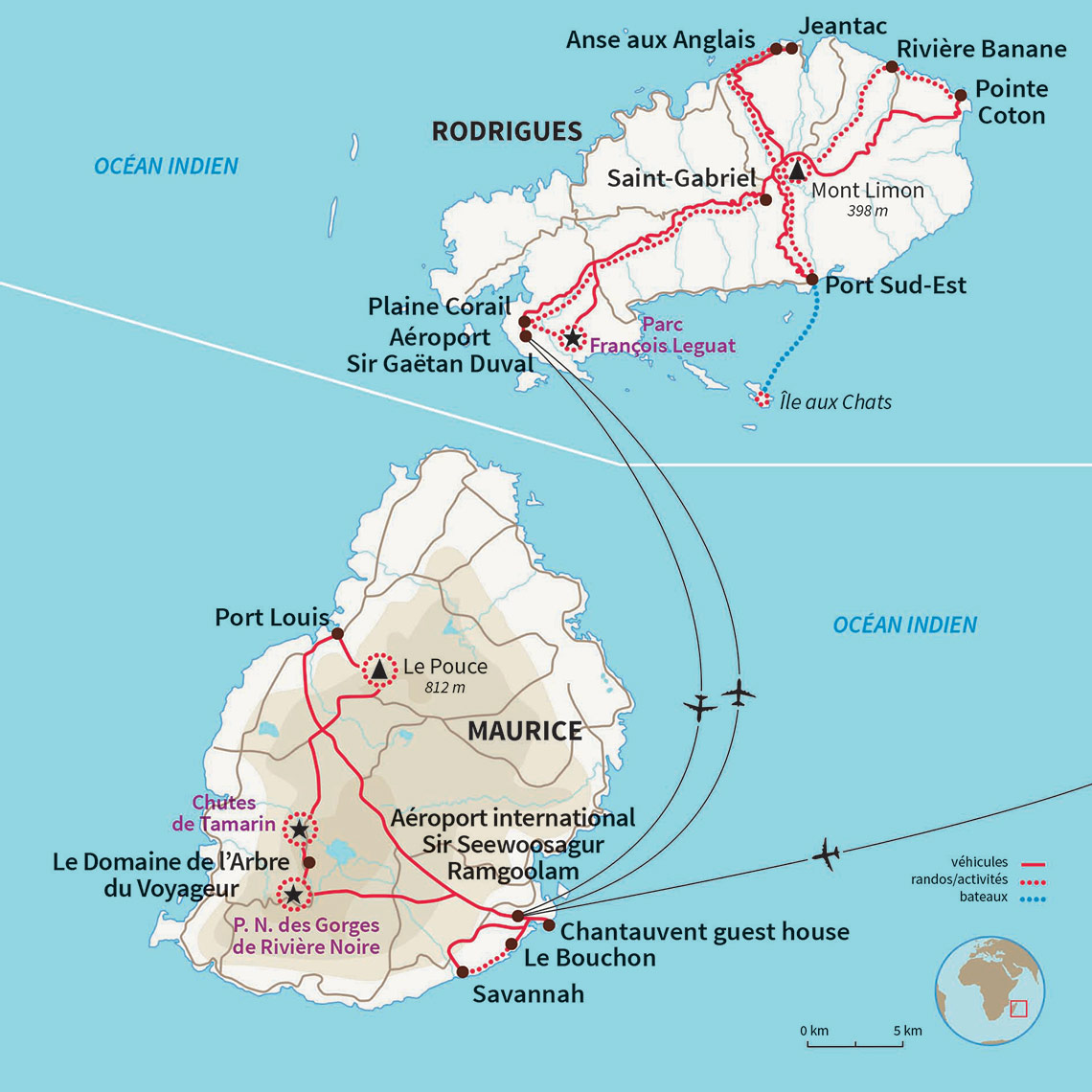 Carte Île maurice : Randonnée au cœur des Mascareignes  !