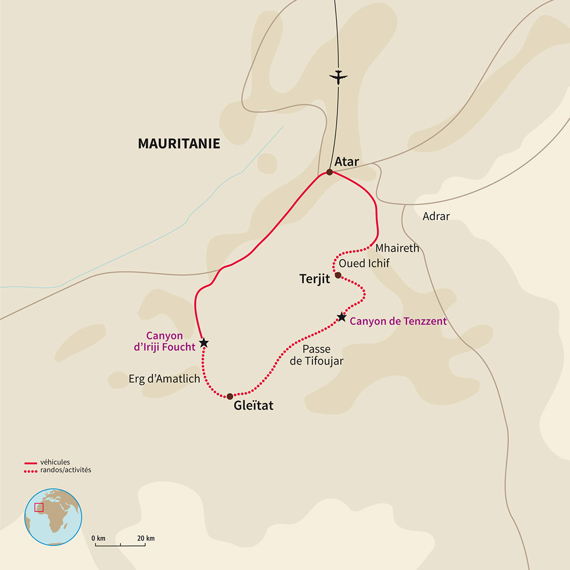 Carte Mauritanie : Charme de l'Adrar