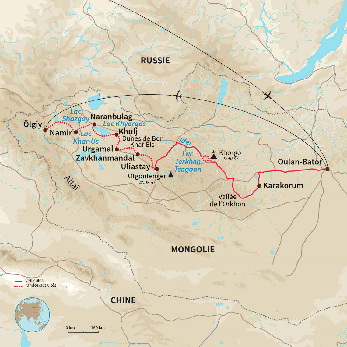 Carte Mongolie : La route du sel