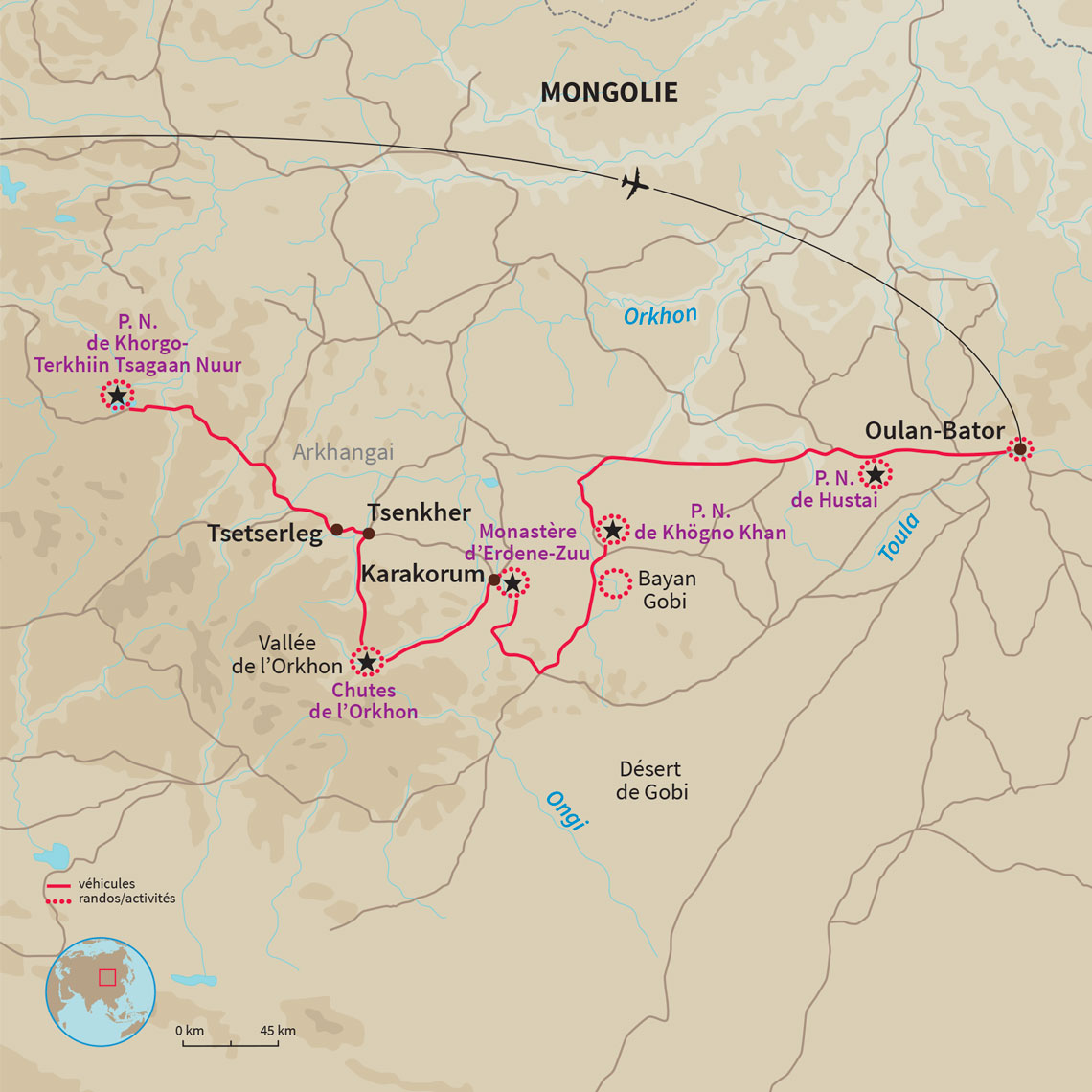 Carte Mongolie : Odyssée en terre Mongole