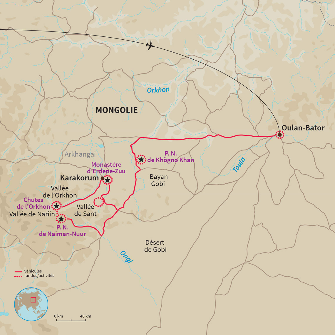 Carte Mongolie : Chevauchée en terre infinie