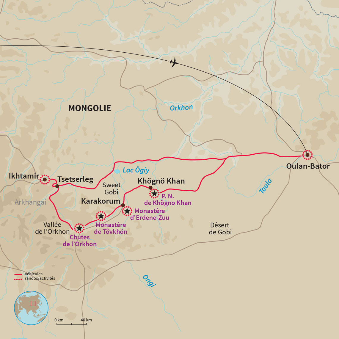 Carte Mongolie : Au cœur des steppes de l’Arkhangay