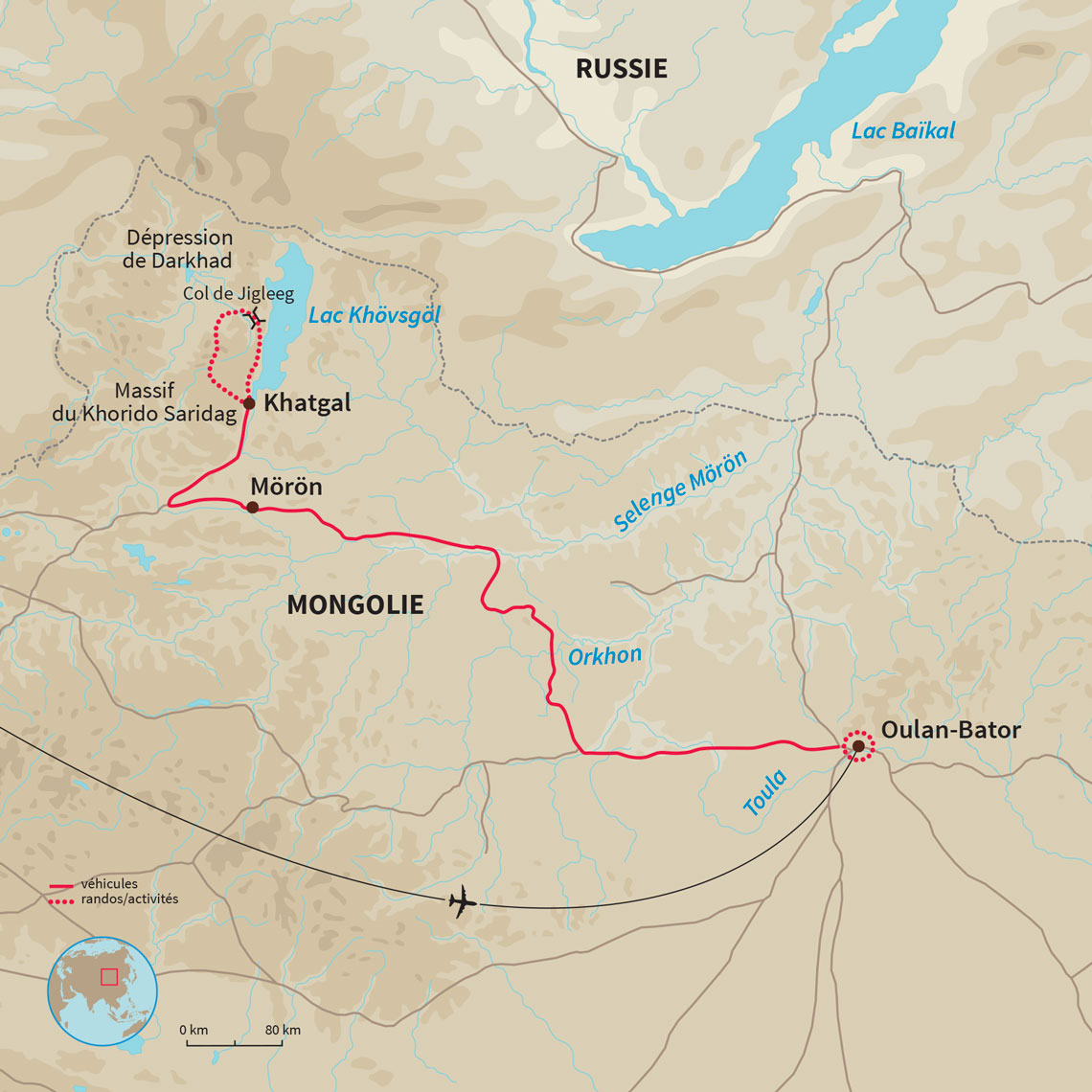 Carte Mongolie : Steppe by steppe