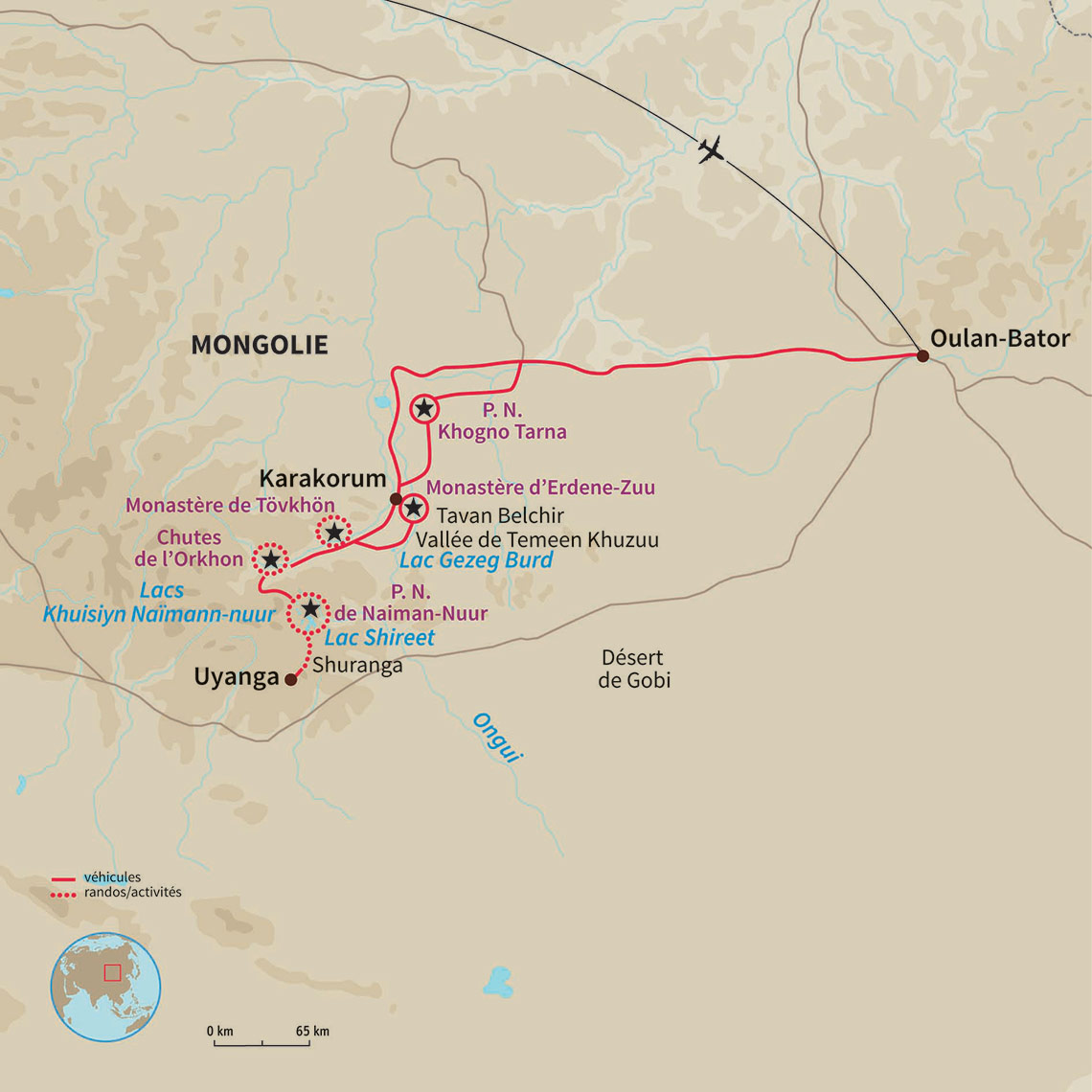 Carte Mongolie : Trek & Rencontres dans l'Arkhangaï