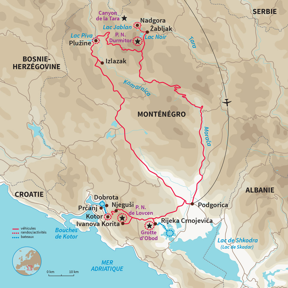 Carte Monténégro : Le meilleur du Monténégro