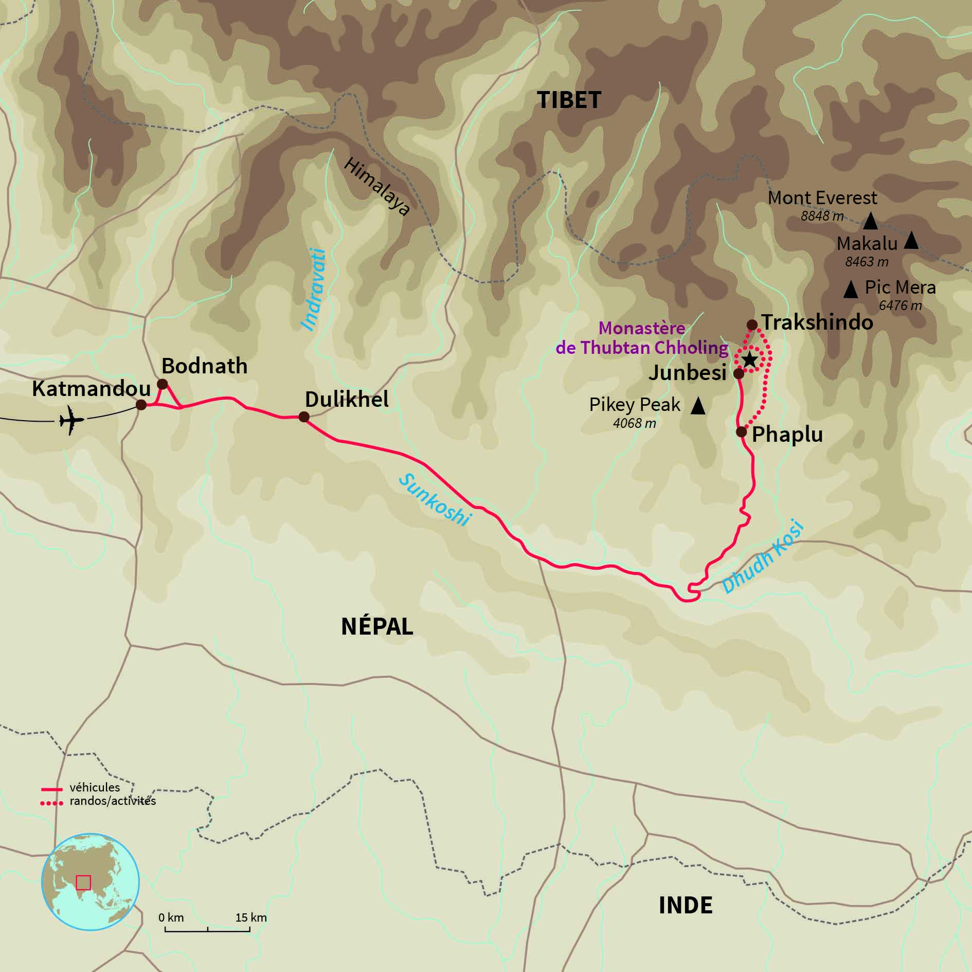 Carte Népal : Stage de survie en pays sherpa