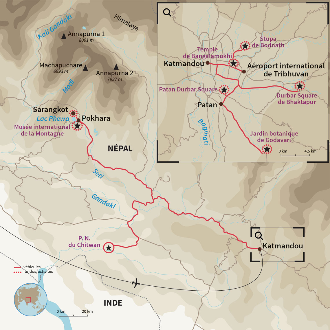 Carte Népal : Un pas vers l’Himalaya (accessible PMR)