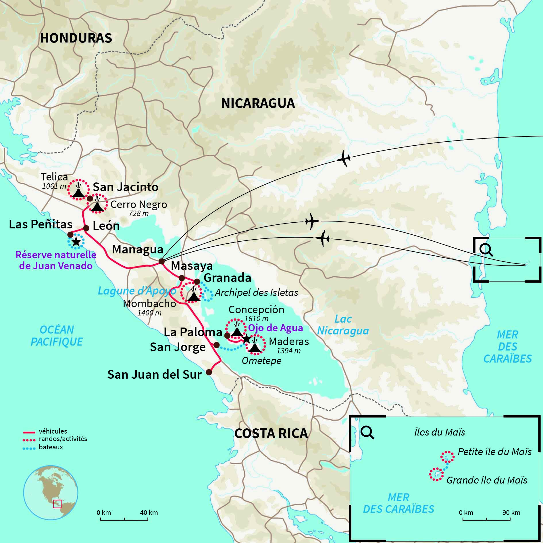 Carte Nicaragua : Le meilleur du Nicaragua ! 