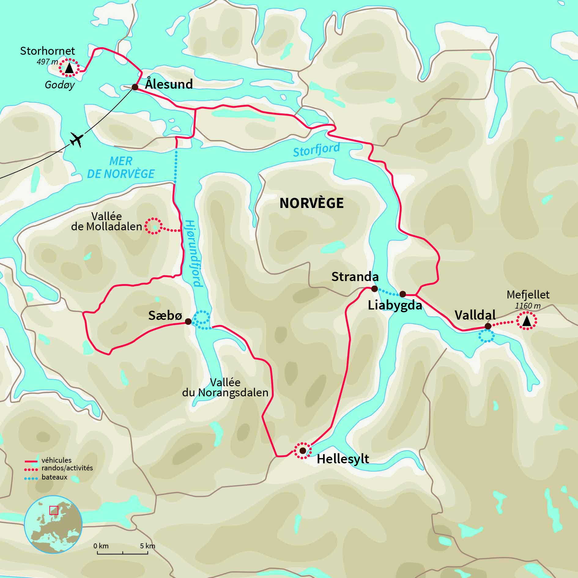 Carte Norvège : Multiactivité à Alesund