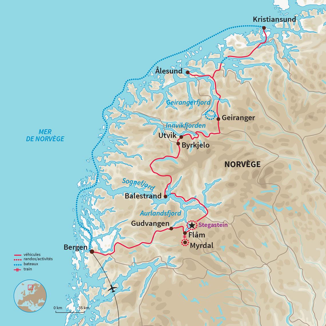 Carte Norvège : La Norvège, l'aventure pour tous