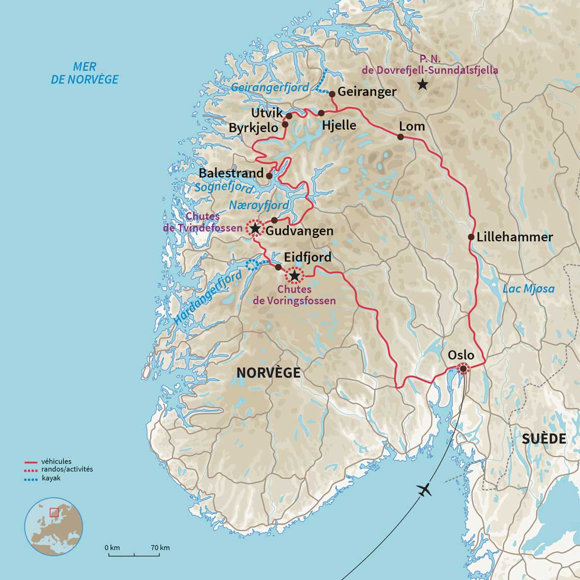 Carte Norvège : Mon camping-car au pays des fjords
