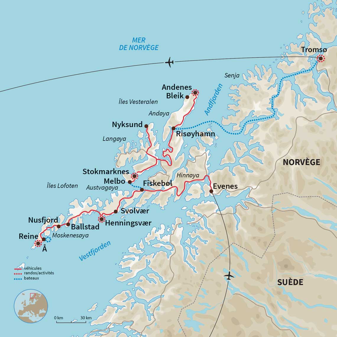 Carte Norvège : Aurores au Nord (accessible PMR)