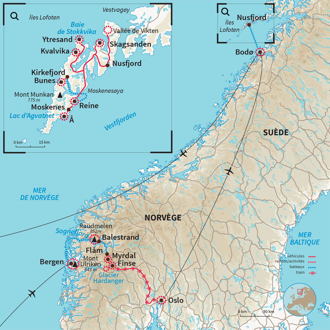 Carte Norvège : Des Fjords aux Lofoten