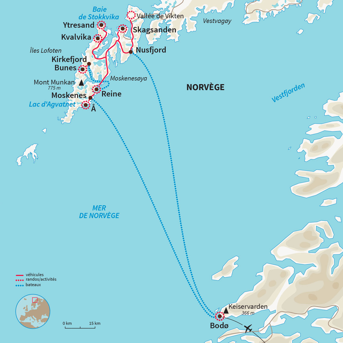 Carte Norvège : Escapade nature aux Lofoten