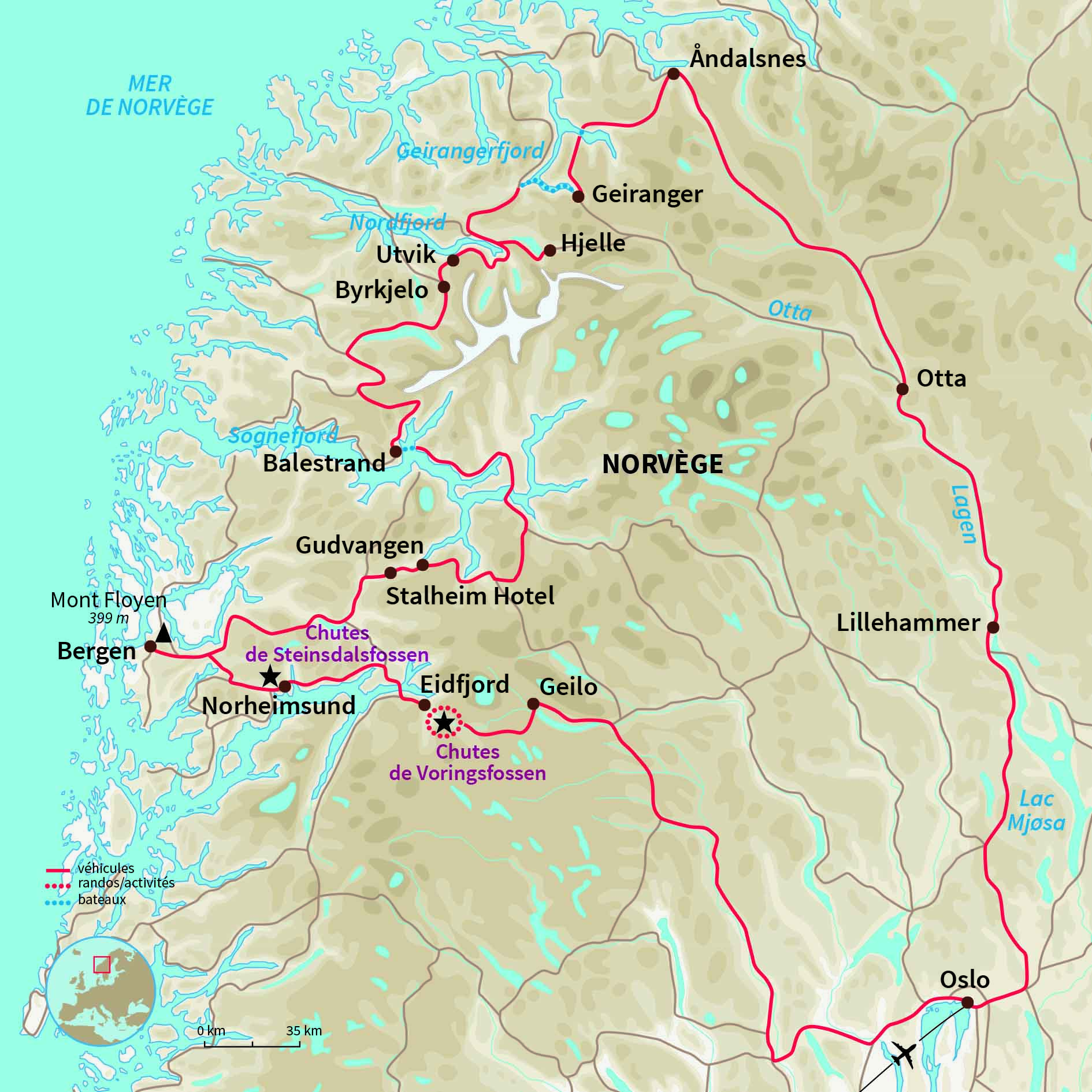 Carte Norvège : Aventure électrique en Norvège !