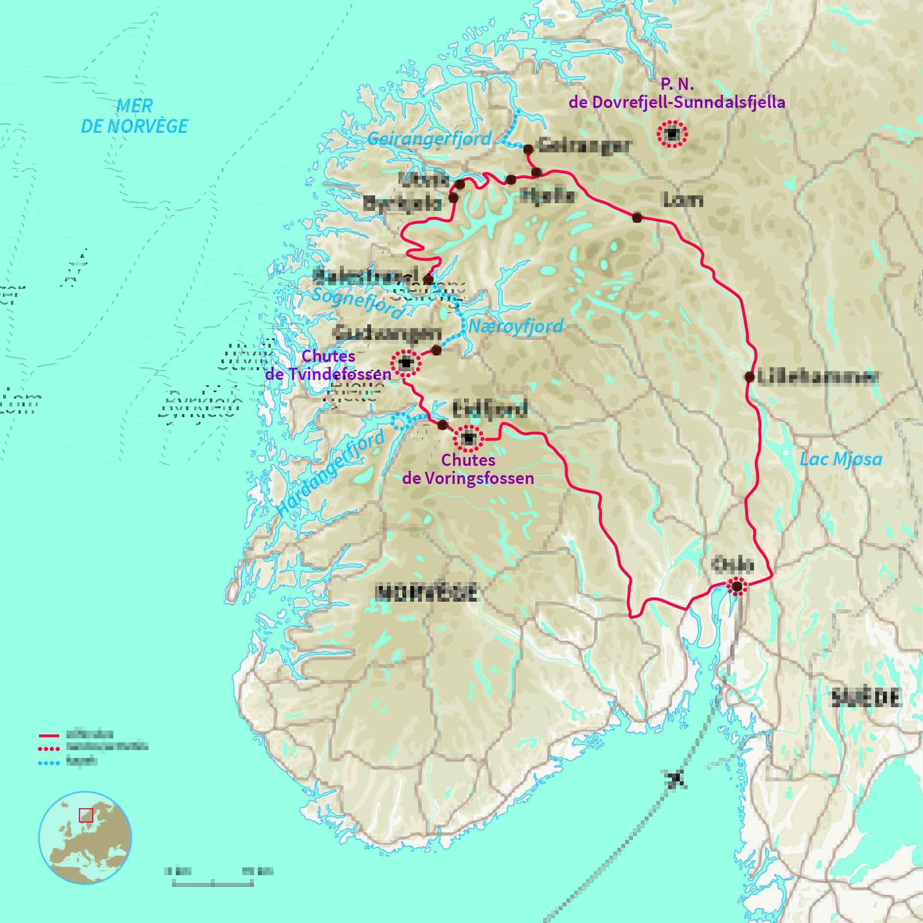 Carte Norvège : Mon camping-car au pays des fjords