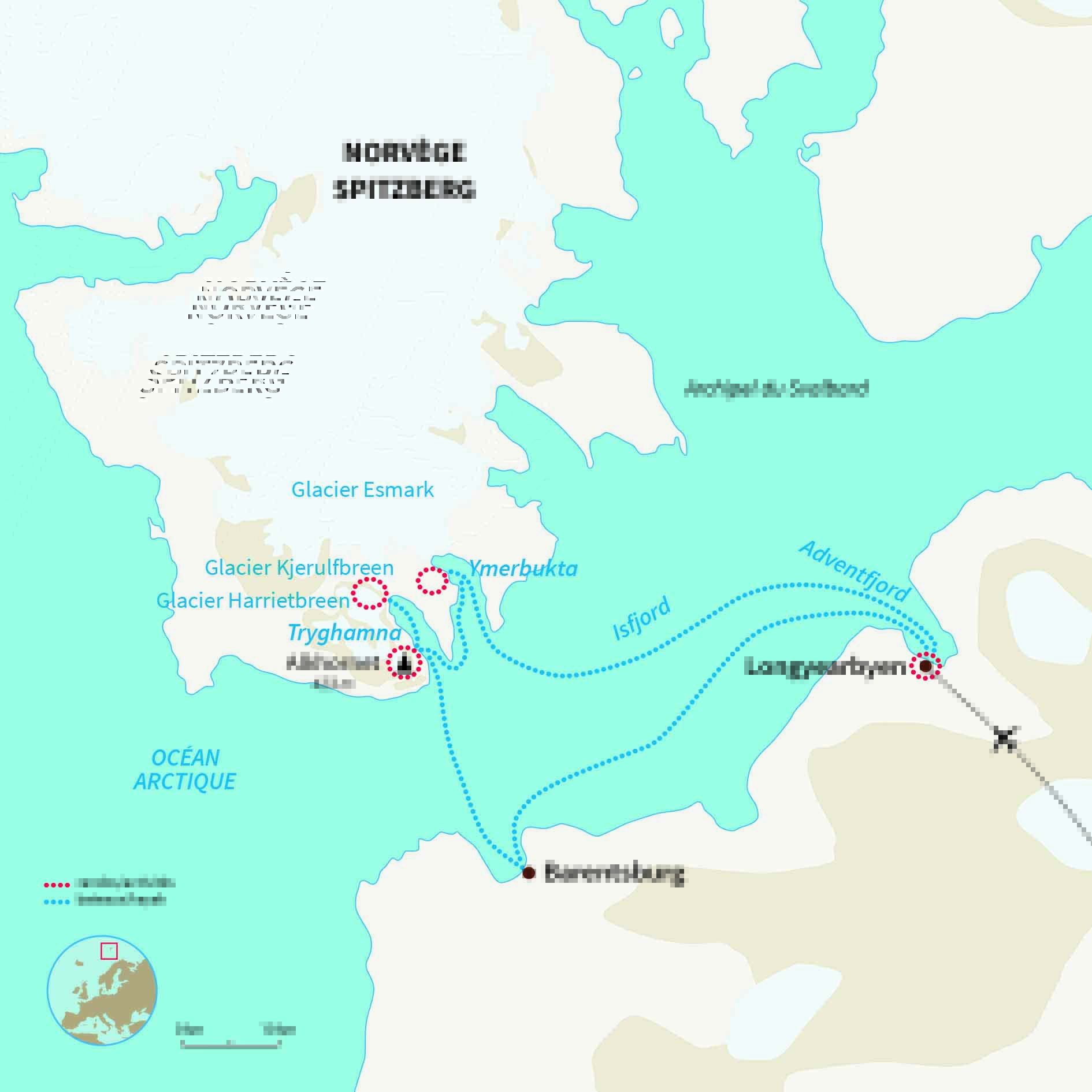 Carte Norvège : Rando-kayak au fil des glaces de l'Isfjord