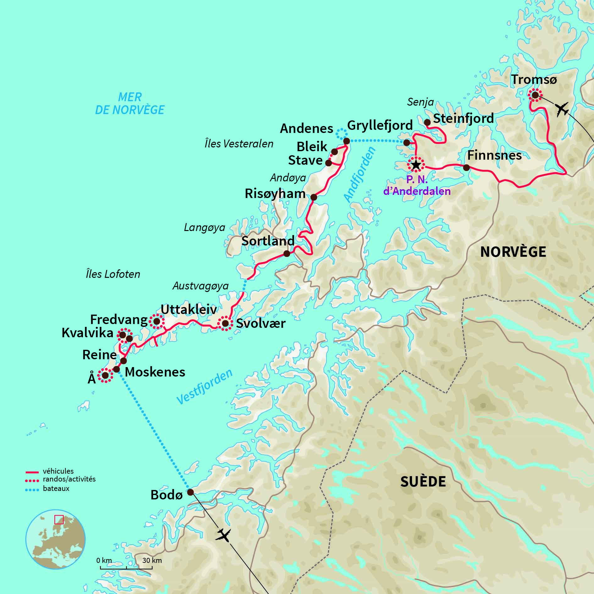 Carte Norvège : Découverte des archipels du Nord 