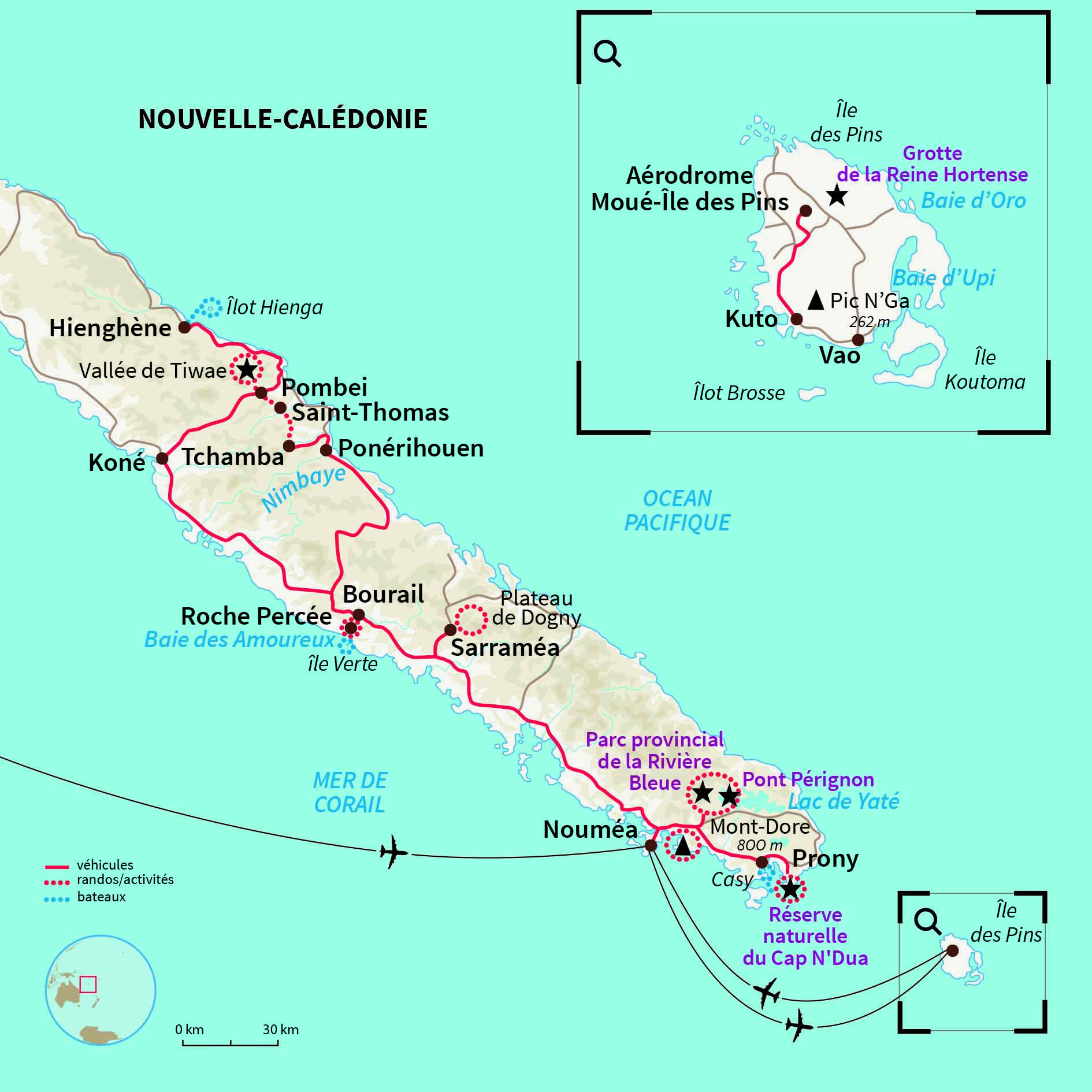 Carte Nouvelle-calédonie : Rando et farniente en terre calédonienne