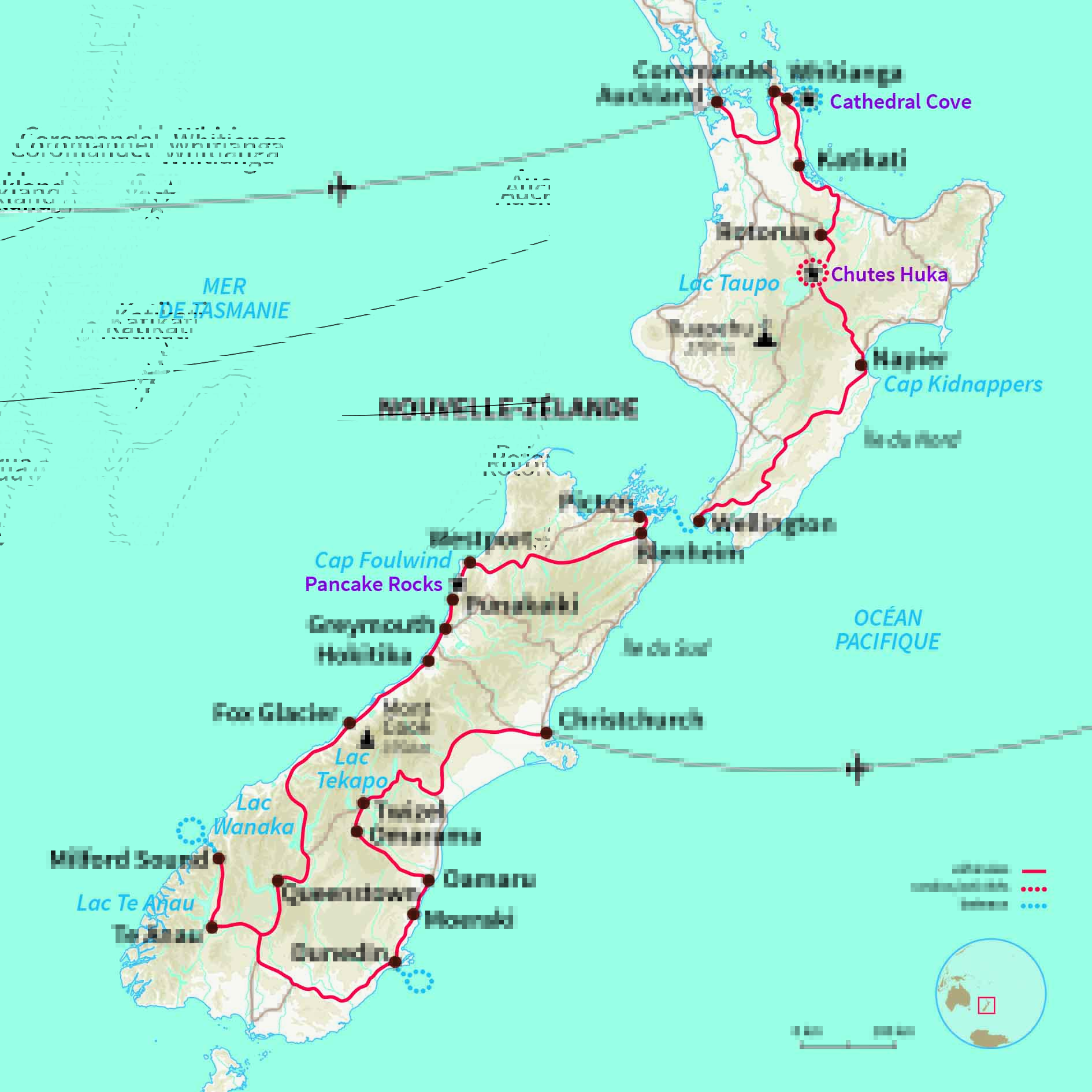 Carte Nouvelle-zélande : Aotearoa, Splendeurs de la Nouvelle Zélande 