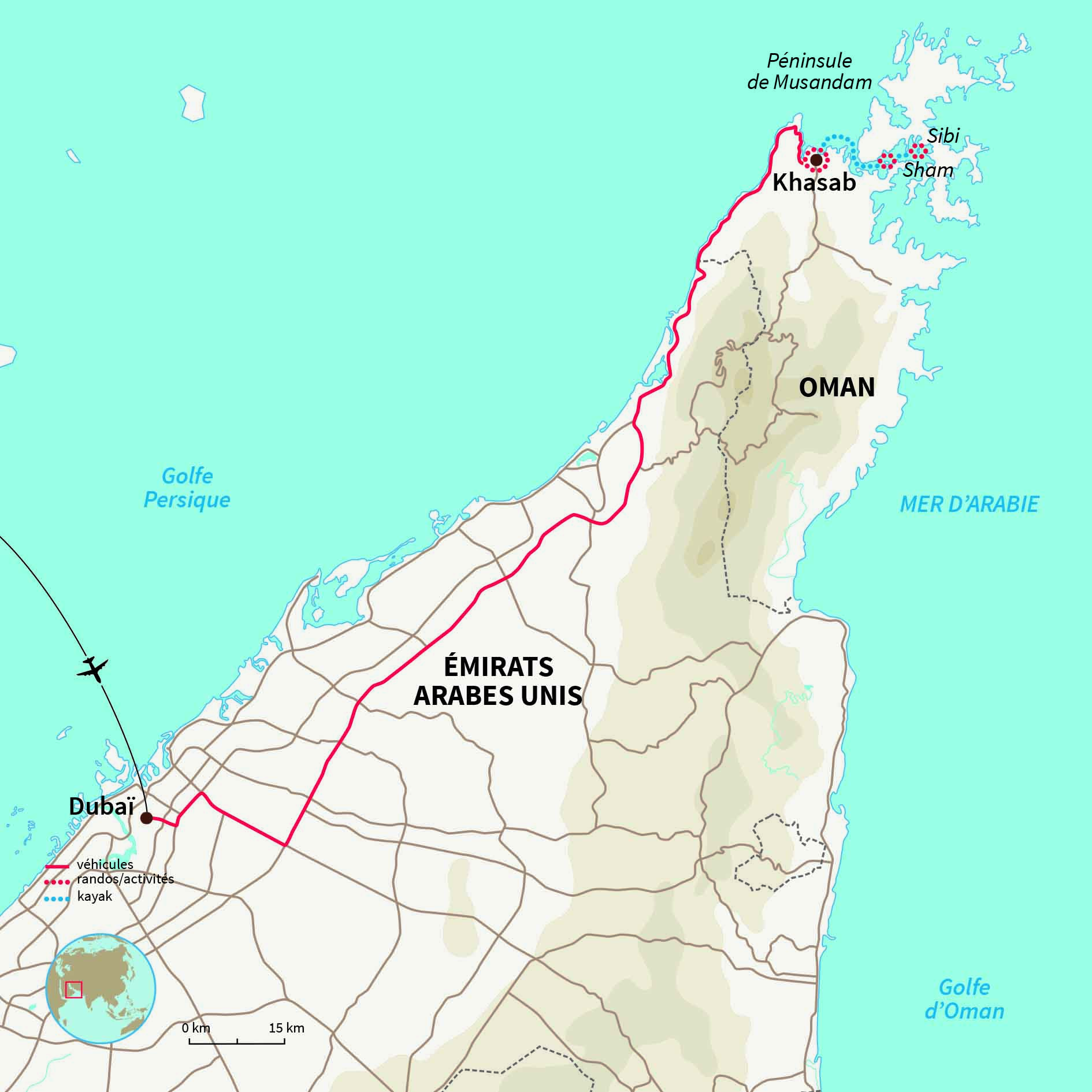 Carte Oman : Kayak au Musandam et merveilles d'Ormuz