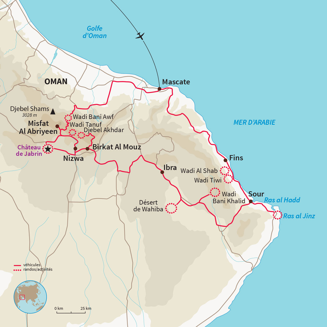 Carte Oman : Les incontournables d'Oman 