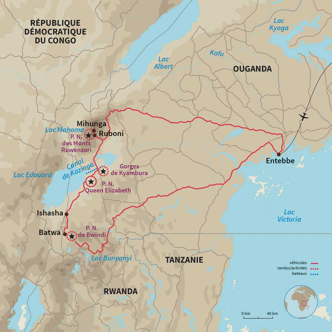 Carte Ouganda : Gare aux gorriiilles ! 