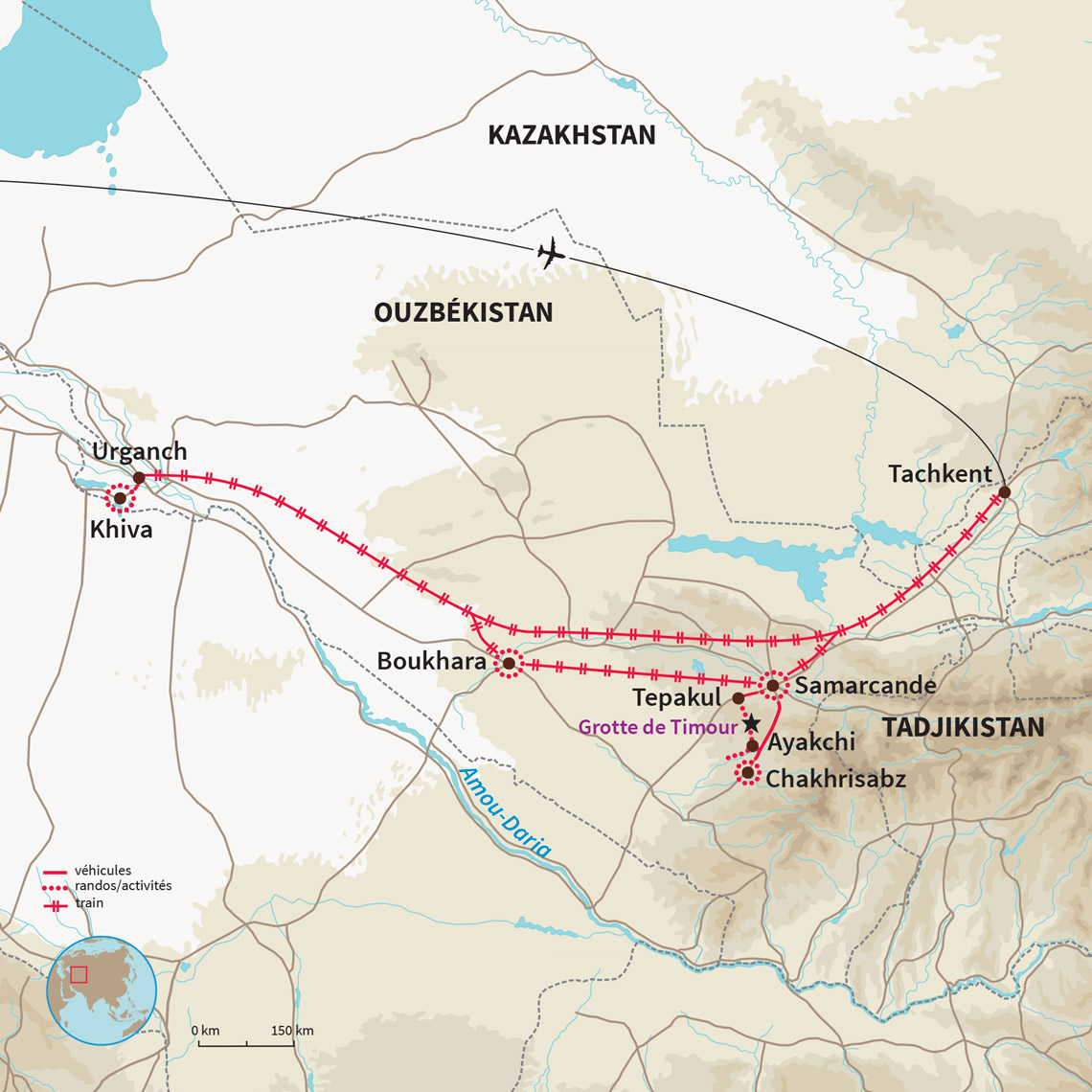 Carte Ouzbékistan : Samarcande, sur les sentiers de Timour 