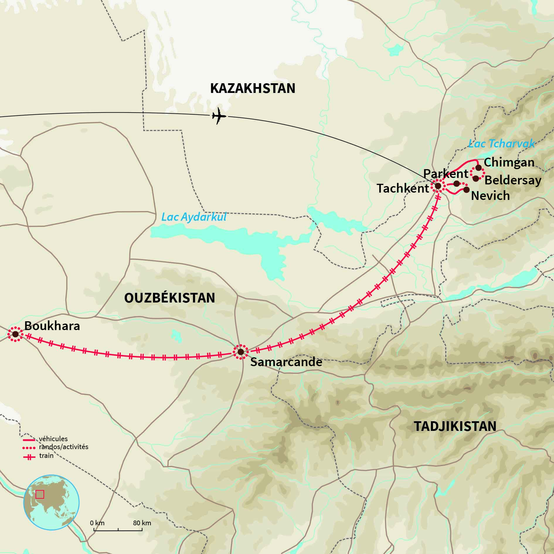 Carte Ouzbékistan : Rando en Terre Ouzbek 