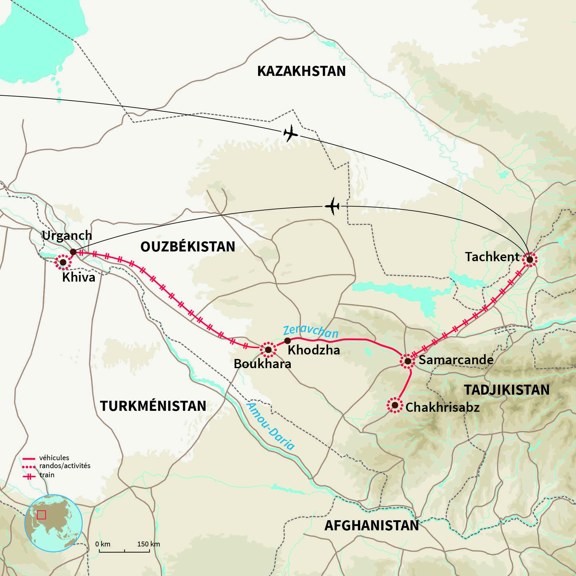 Carte Ouzbékistan : Déambulation poétique en Ouzbékistan