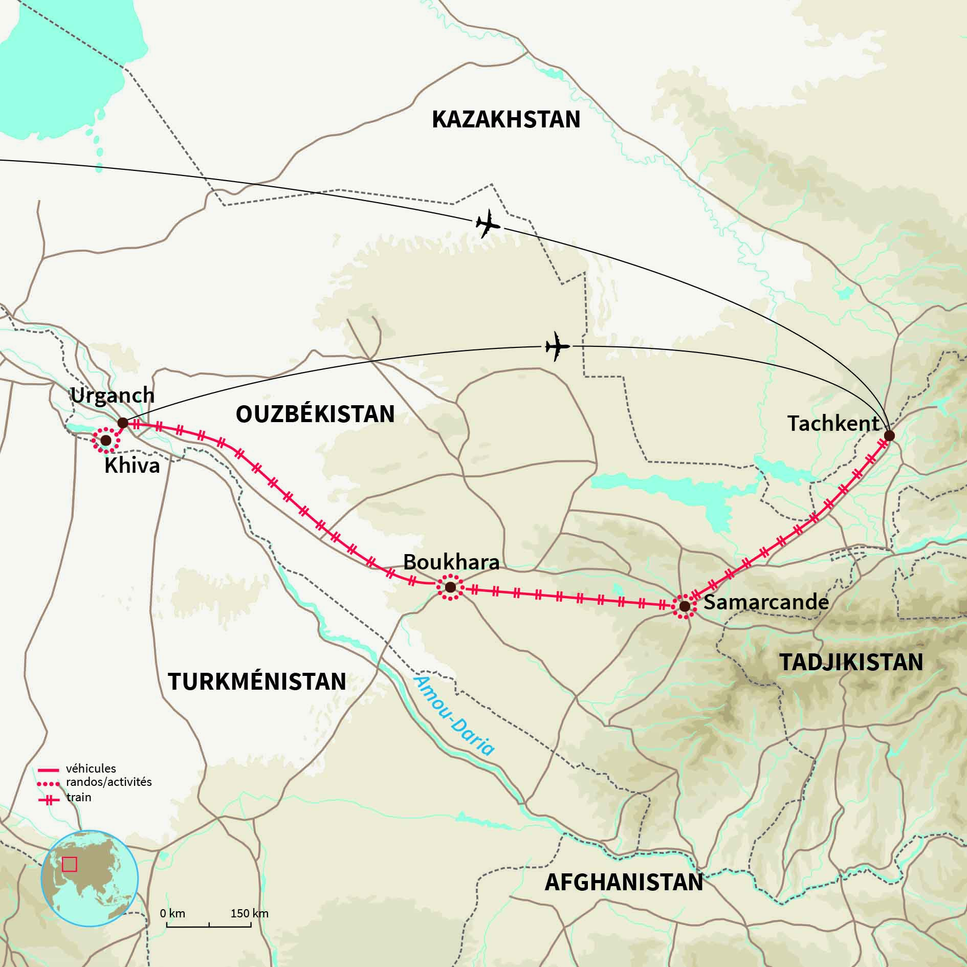 Carte Ouzbékistan : Un ticket pour Samarcande