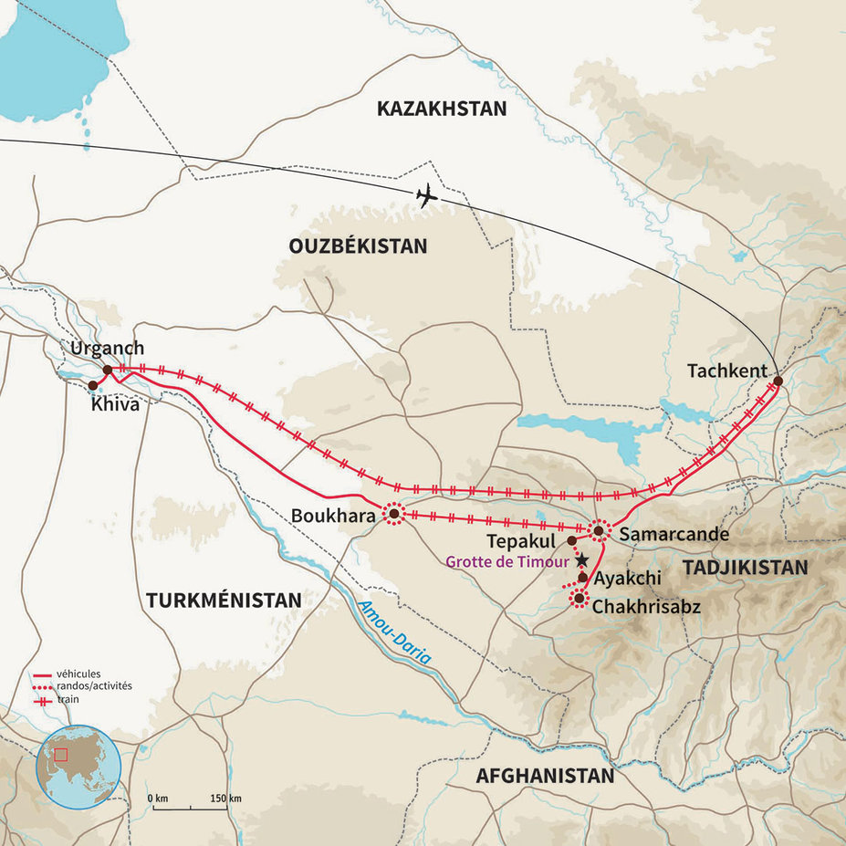 Carte Ouzbékistan : Samarcande, sur les sentiers de Timour 