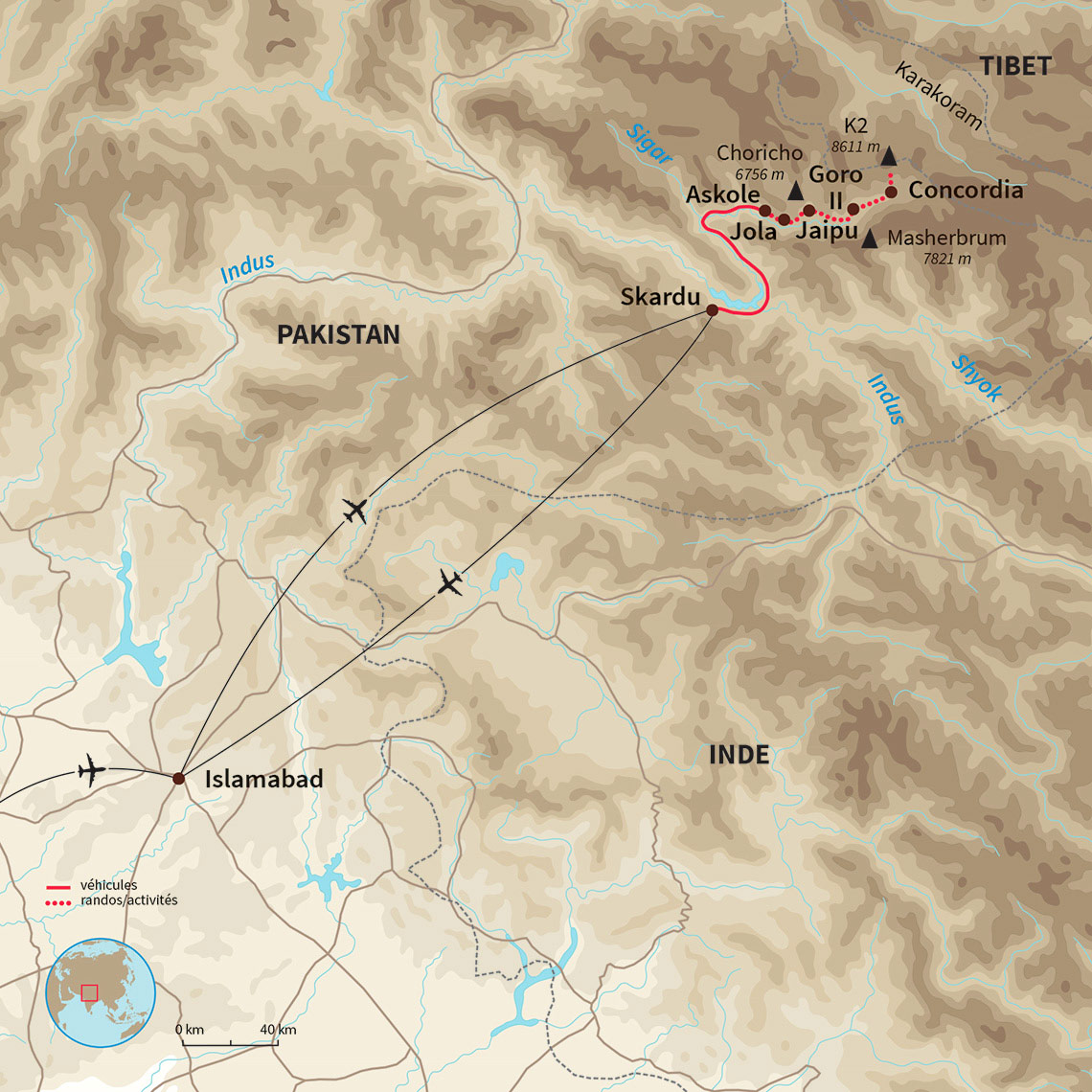 Carte Pakistan : Baltoro/K2 : les cathédrales du Karakoram