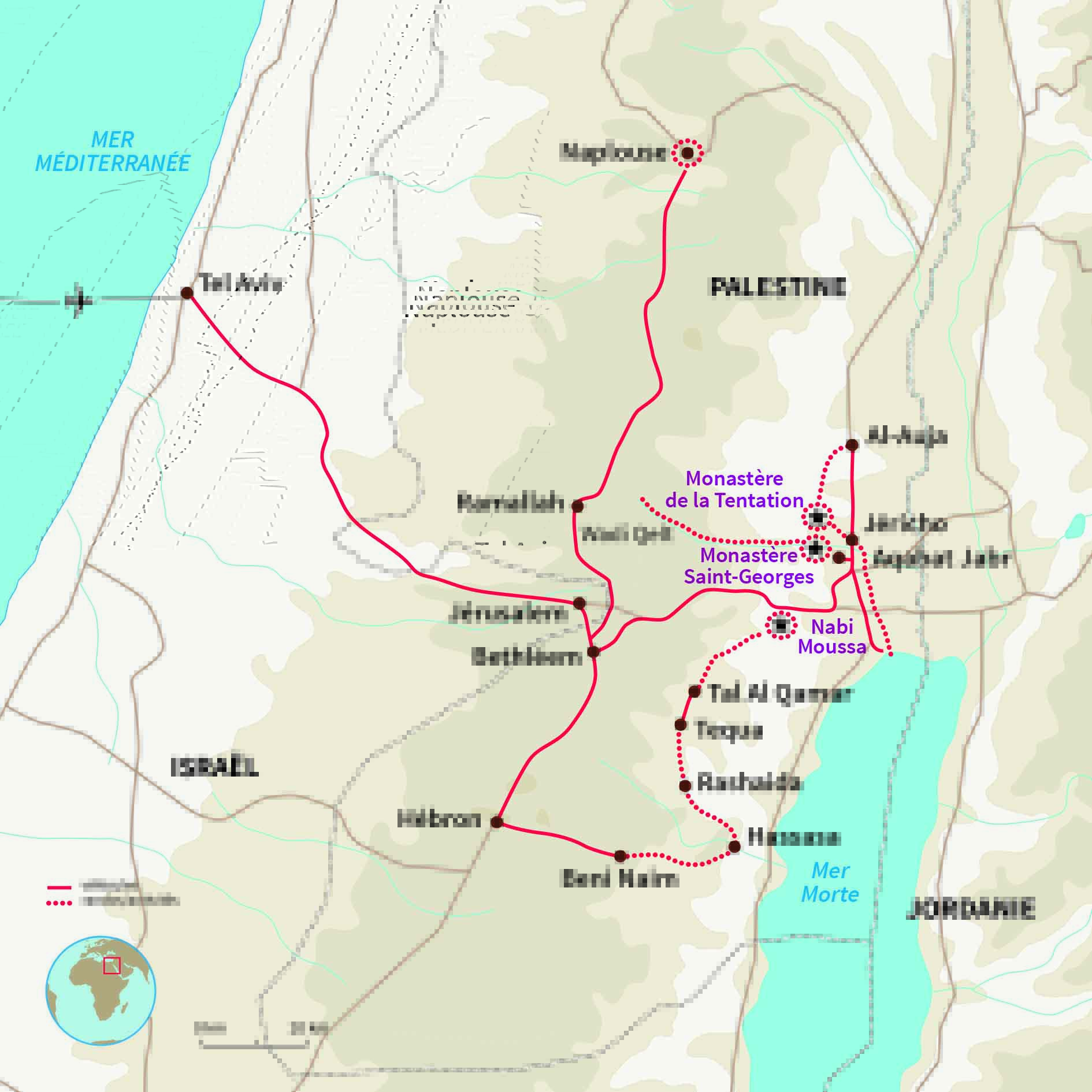 Carte Palestine : Les sentiers d'Abraham, une vieille histoire 