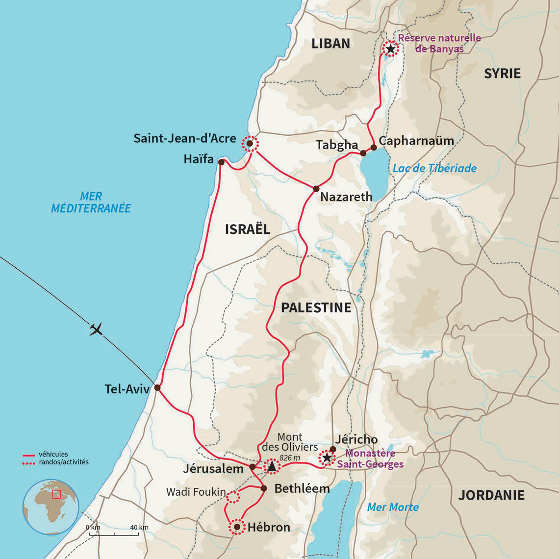 Carte Israël : Balade en terre sainte