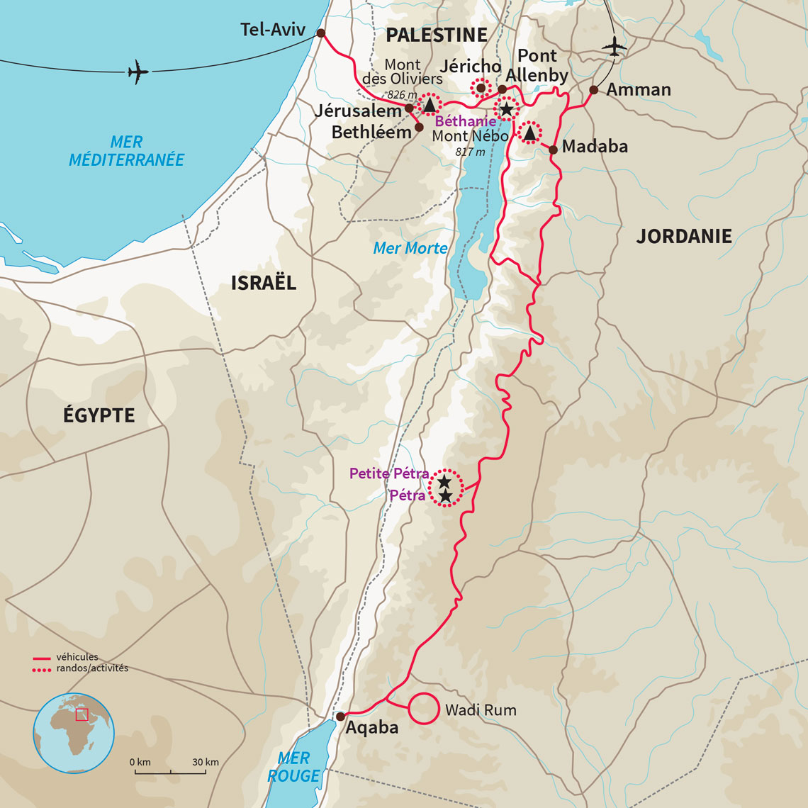 Carte Palestine : Entre terre sainte et trésors Nabatéens