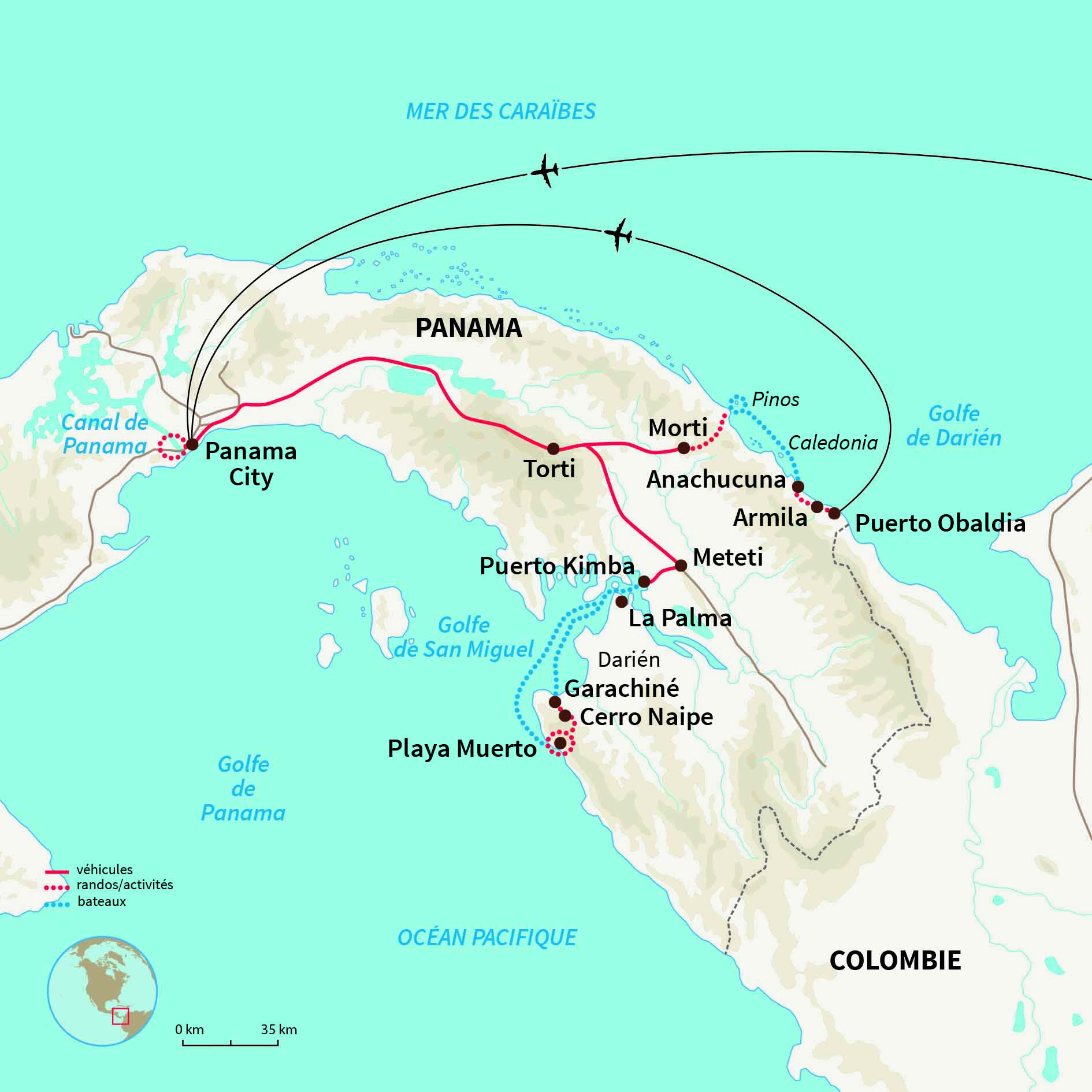 Carte Panama : Panama Coast to Coast