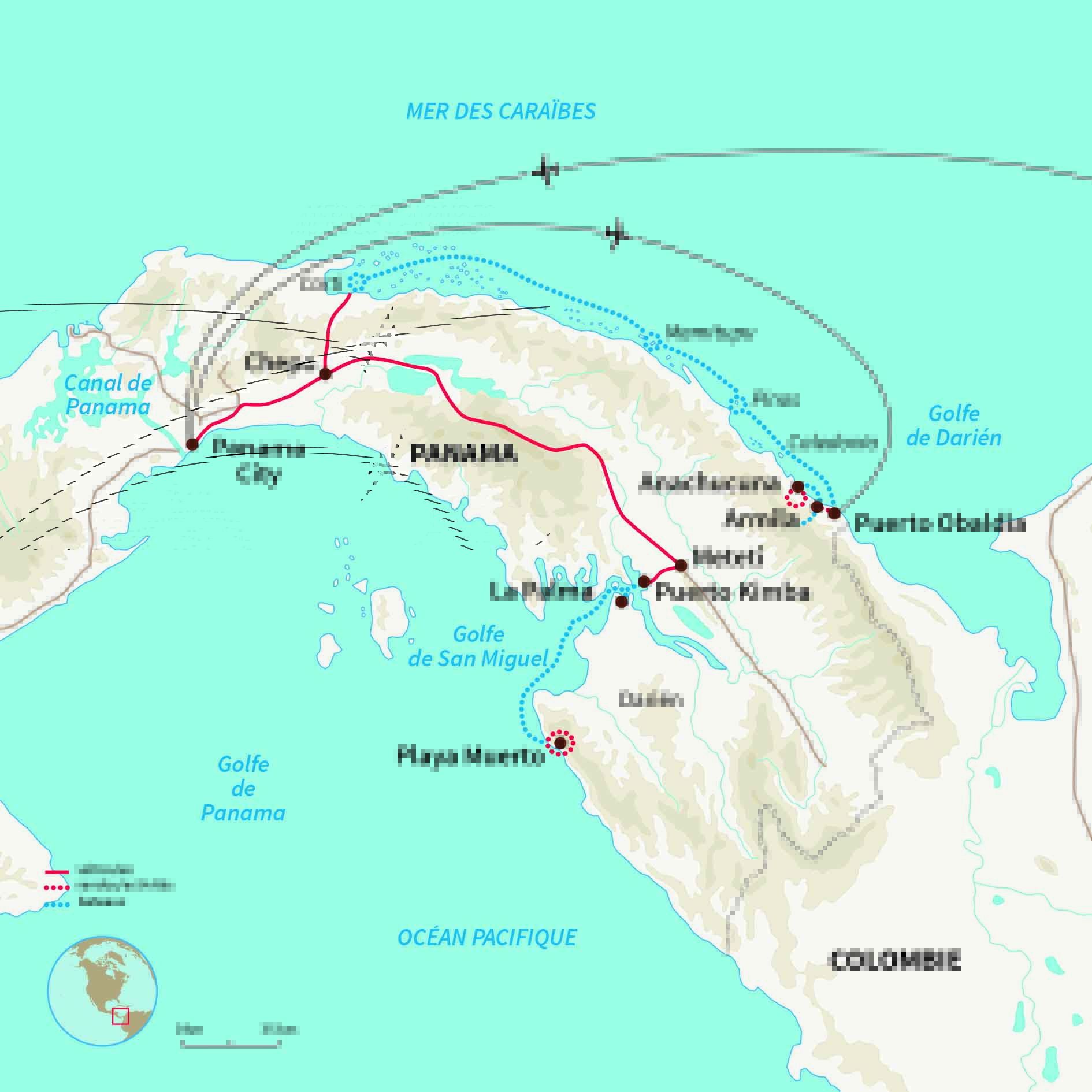 Carte Panama : La jungle, la mer & les indiens