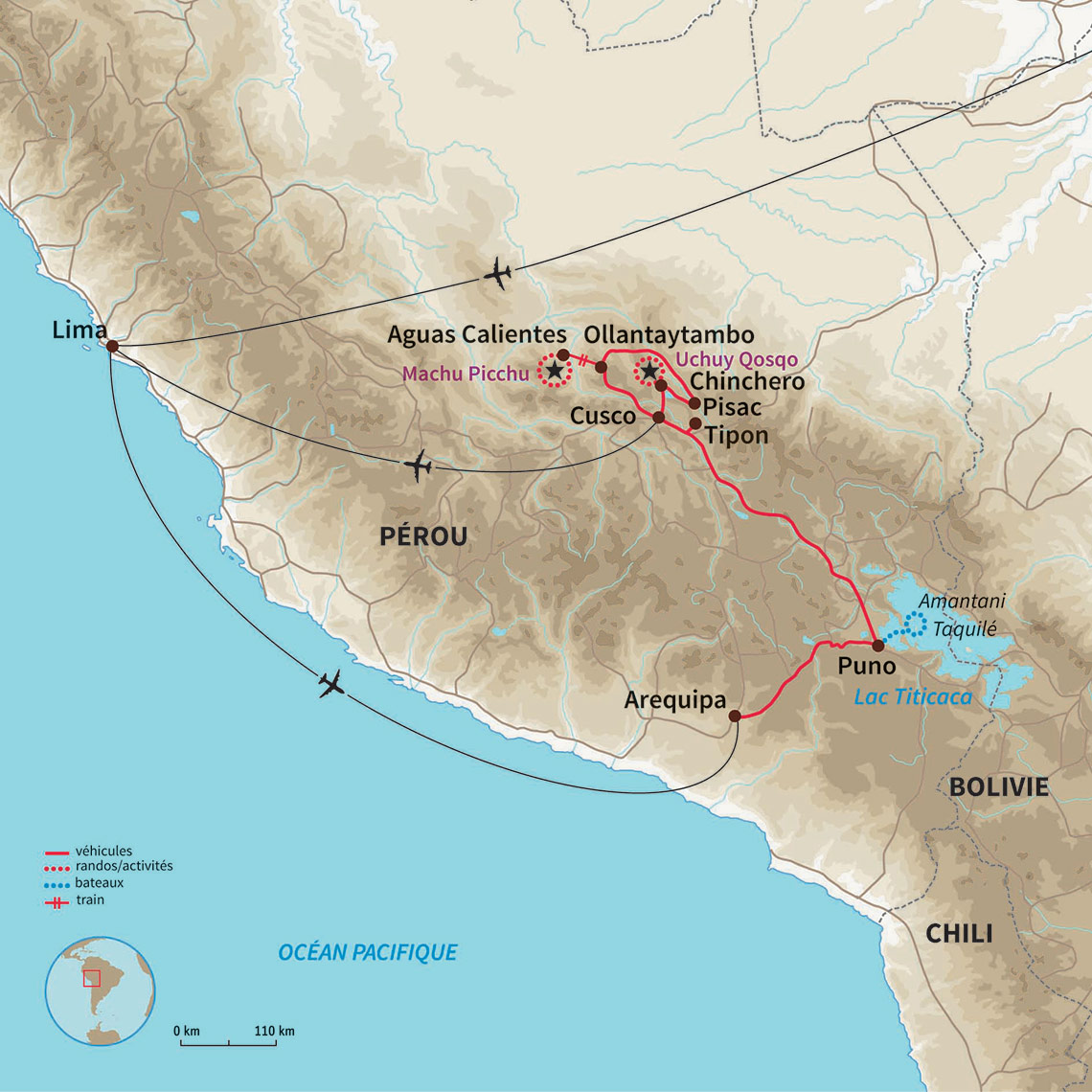 Carte Pérou : Colca, Camino Inca & Vinicunca