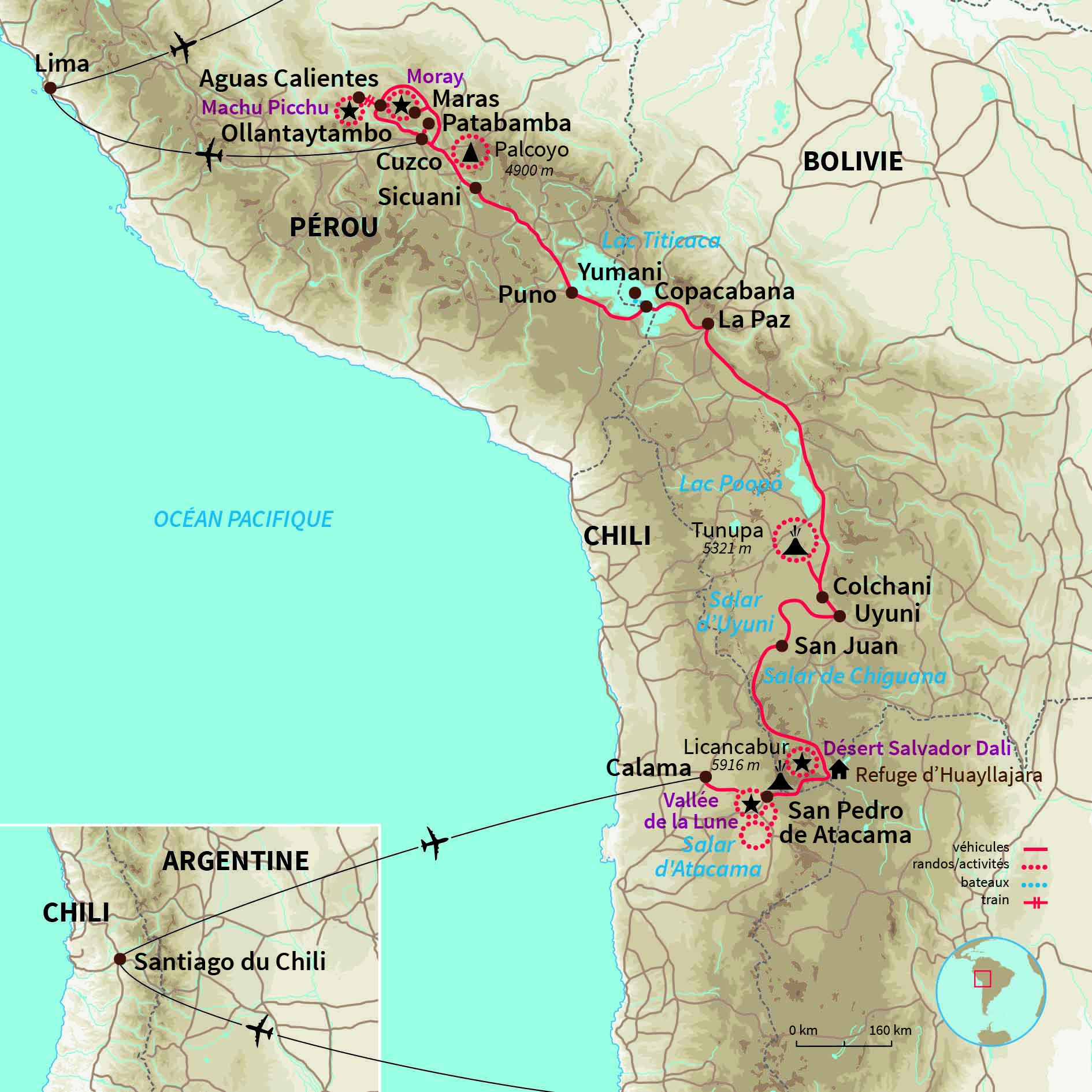 Carte Pérou : L'odyssée des Andes, version rando !