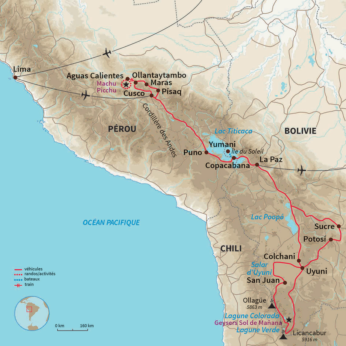Carte Pérou : Andes sans frontieres