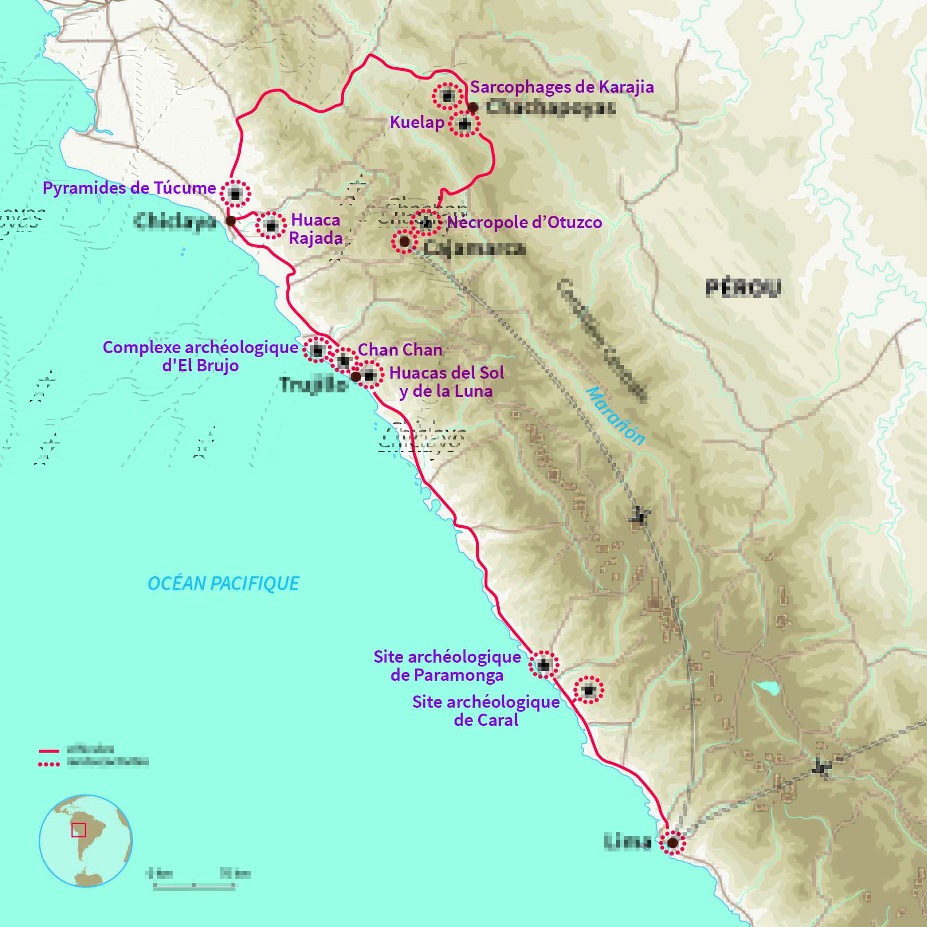 Carte Pérou : Pérou, voyage haute culture 