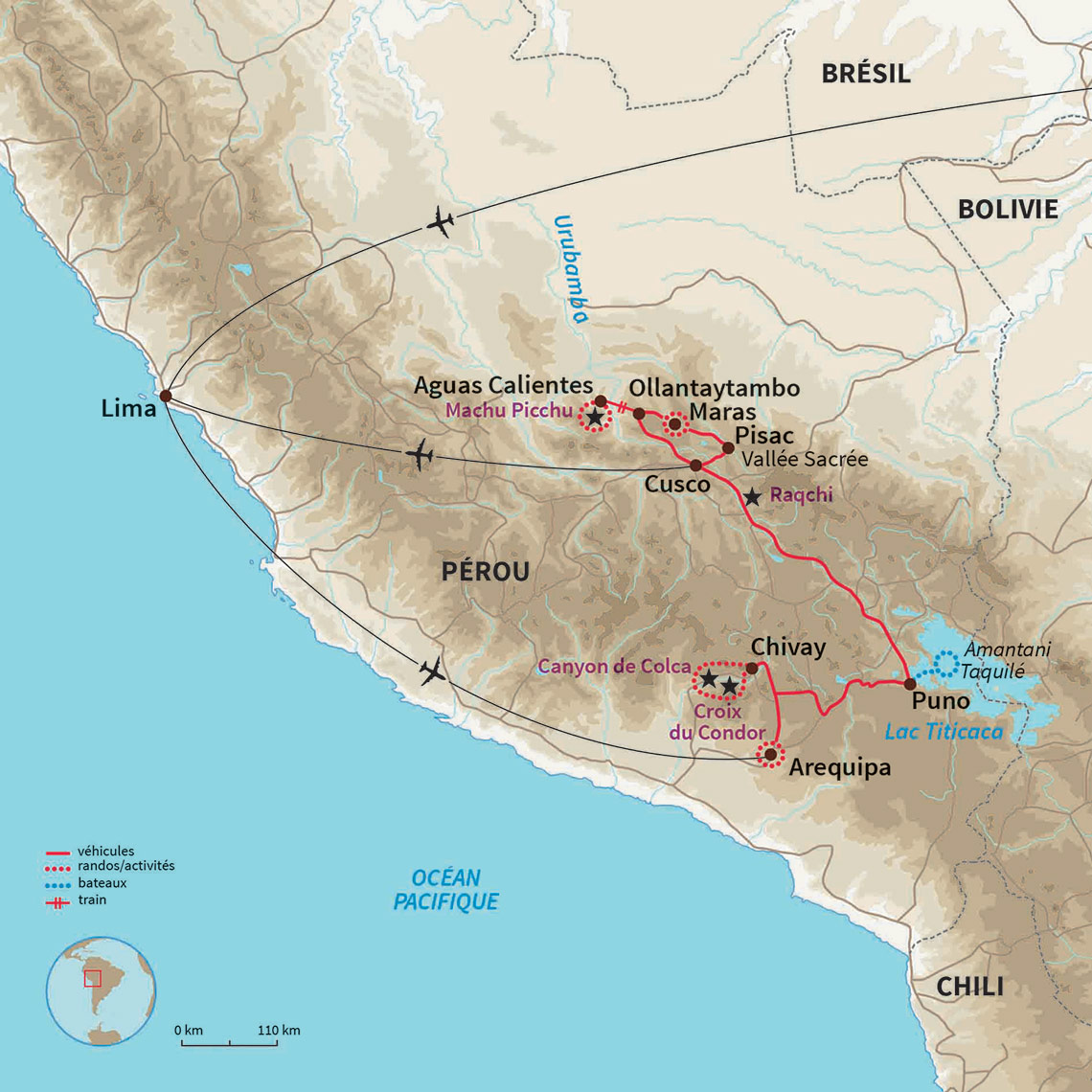 Carte Pérou : Autotour au Pérou