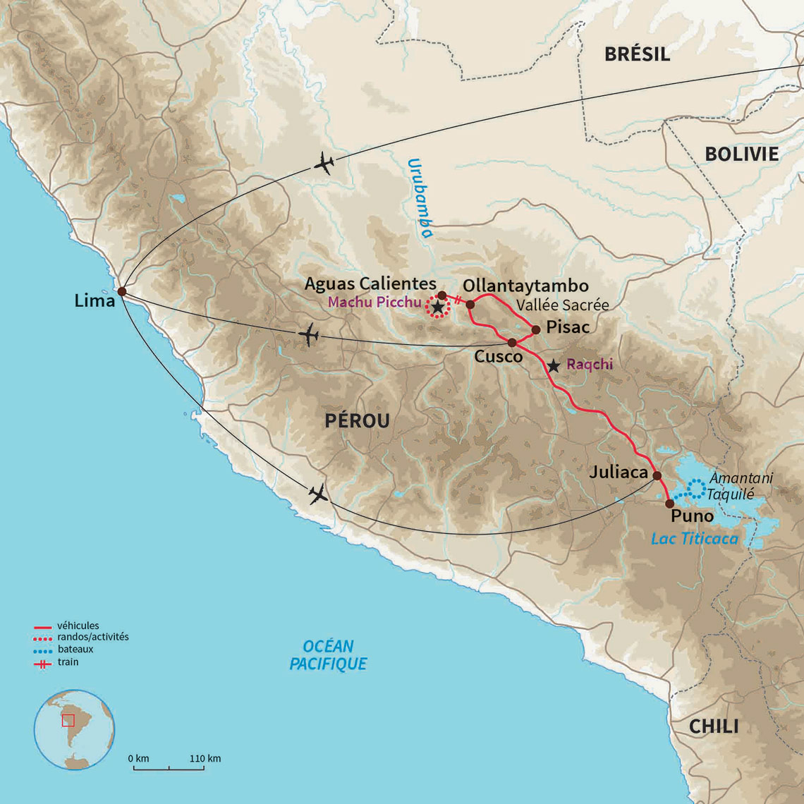 Carte Pérou : Les incontournables du Pérou