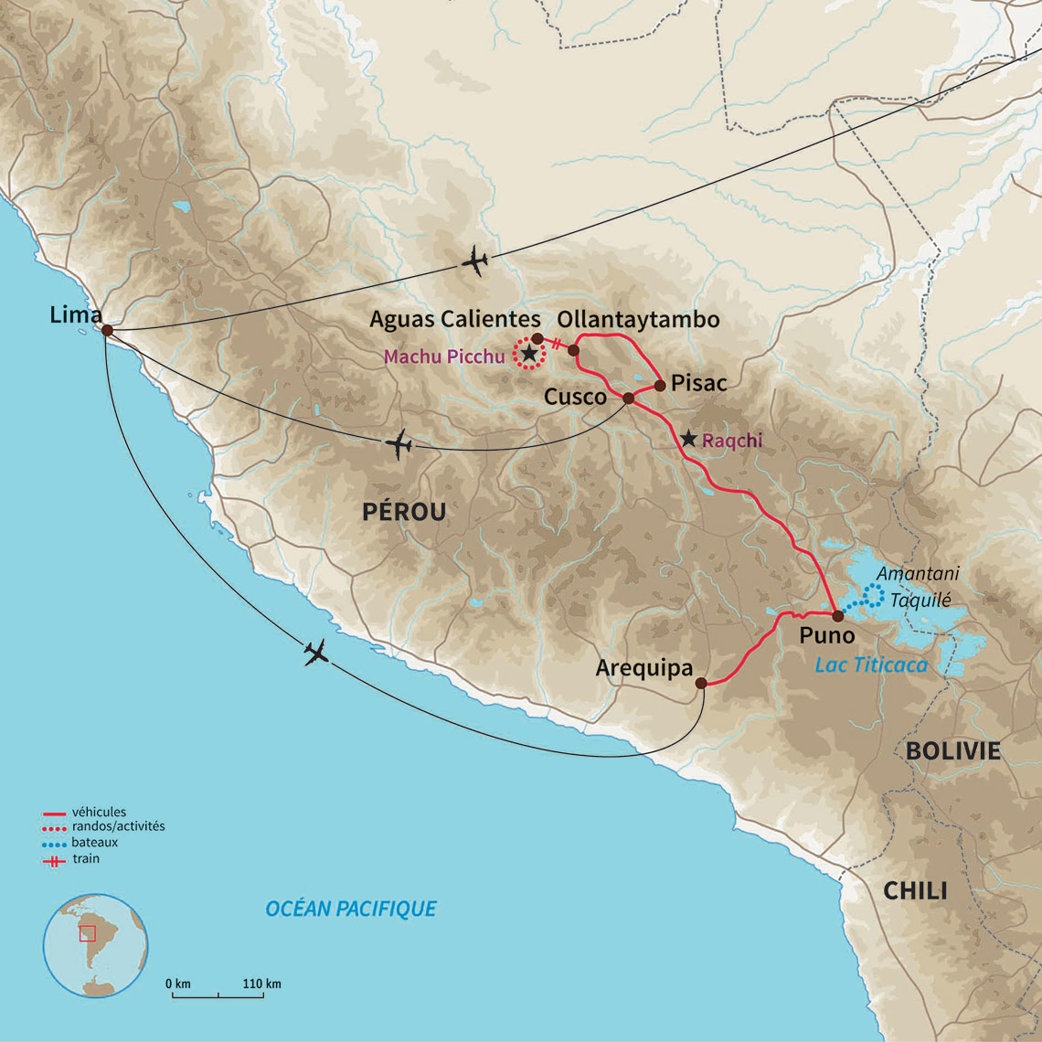 Carte Pérou : Le Pérou sur-mesure