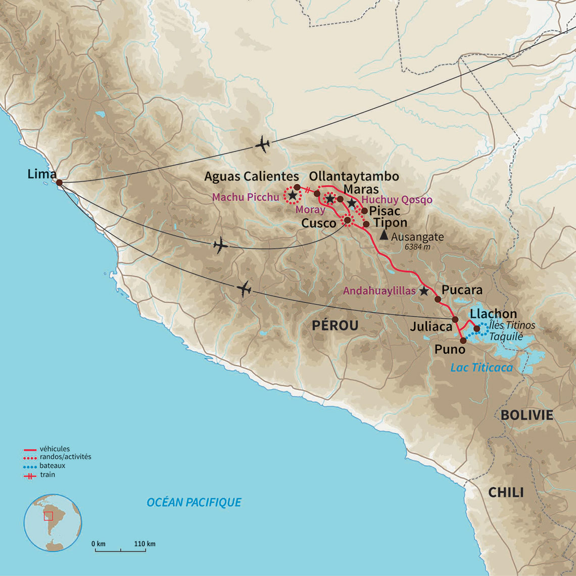 Carte Pérou : Sur le Chemin de l'Inca