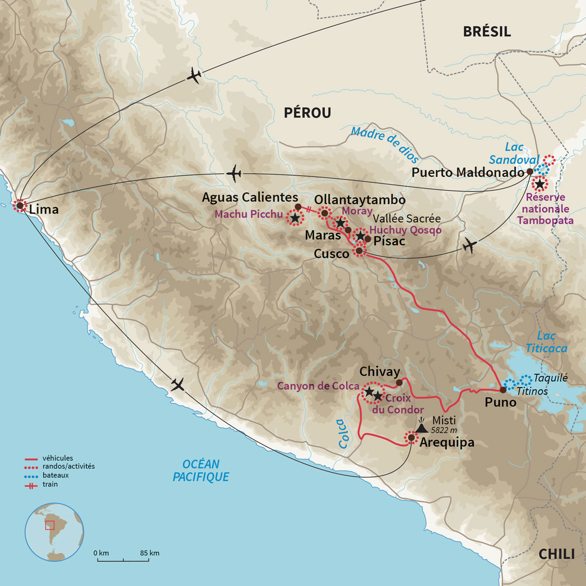 Carte Pérou : Alliances Incas