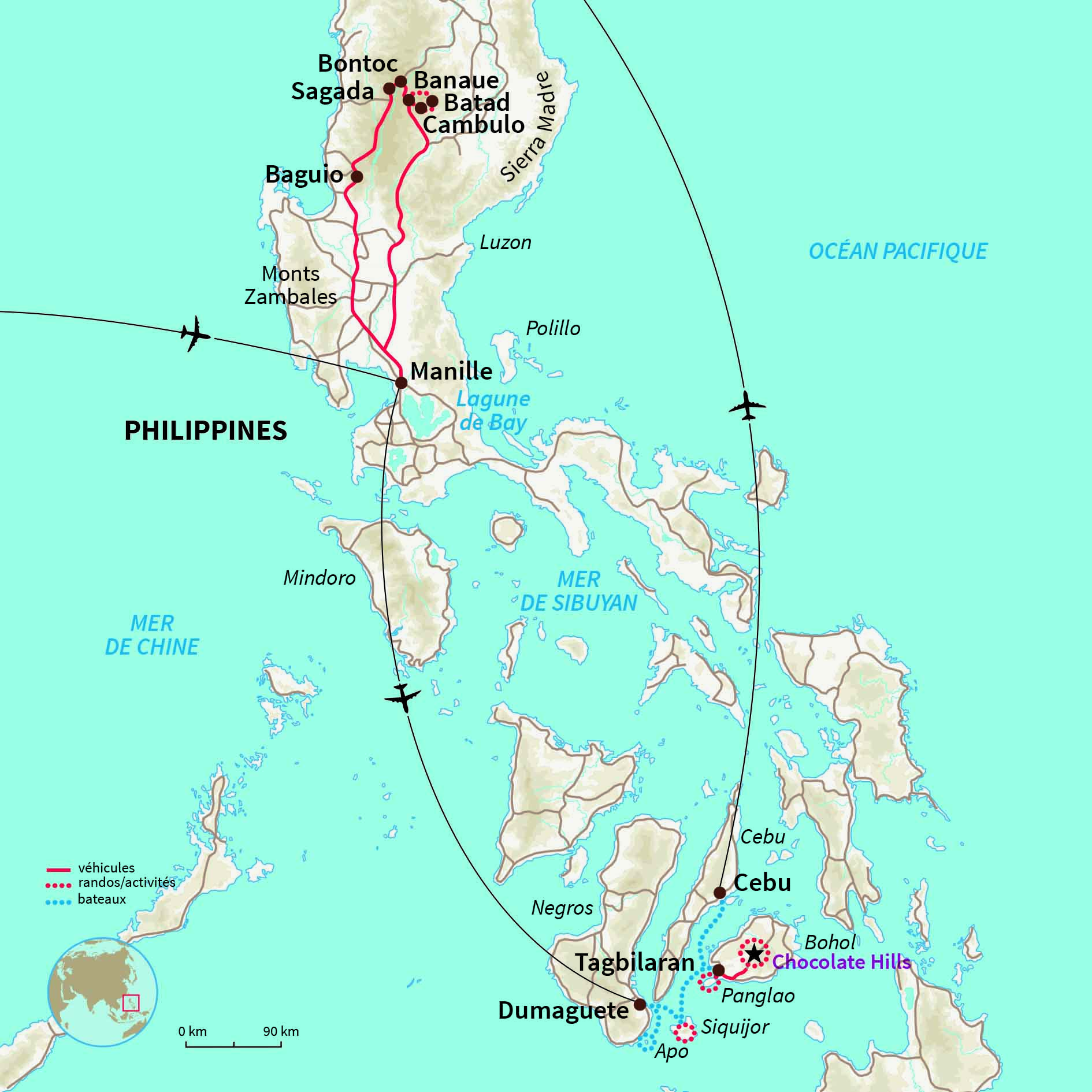 Carte Philippines : Le grand tour des Philippines